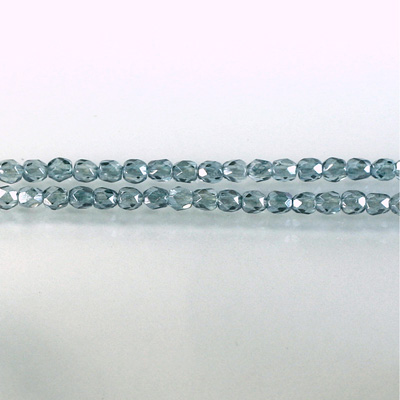 Czech Glass Fire Polish Bead - Round 03MM LUMI COATED BLUE