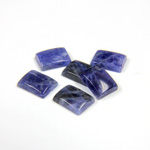 Gemstone Flat Back Single Bevel Buff Top Stone - Cushion 10x8MM SODALITE