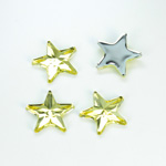 Plastic Flat Back Foiled Rose Cut Rhinestone - Star 15MM JONQUIL