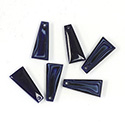 Glass Lampwork Pendant -  Cut Agate Color Trapezoid 20x9MM BLUE AGATE