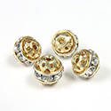Metal Fancy Rhinestone Ball 9MM CRYSTAL-GOLD