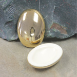 German Plastic Cabochon Vacuum Coated - Oval 30x22MM GOLD