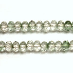 Czech Glass Fire Polish Bead - Rondelle Donut 05x3MM 1/2 Coated CRYSTAL/MINT