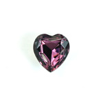 Glass Point Back Foiled Tin Table Cut (TTC) Stone - Heart 12x11MM AMETHYST