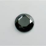 Glass Glat Back Rose Cut Stone - Round 15MM HEMATITE