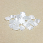 Fiber-Optic Flat Back Buff Top Straight Side Stone - Square 06x6MM CAT'S EYE WHITE