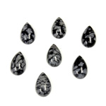 Gemstone Cabochon - Pear 10x6MM SNOWFLAKE OBSIDIAN