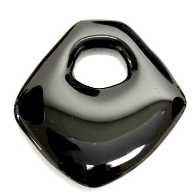 Plastic Pendant - Opaque Color Smooth Fancy 55x53MM JET