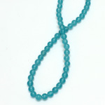 Gemstone Bead - Smooth Round 04MM Dyed QUARTZ Col. 21 TEAL