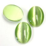 Fiber-Optic Cabochon - Oval 20x15MM CAT'S EYE LT GREEN