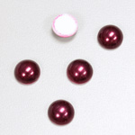 Glass Medium Dome Cabochon Pearl Spray Finish - Round 10MM GARNET