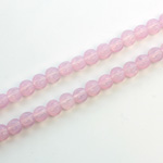 Czech Pressed Glass Bead - Melon Ribbed Round 5MM OPAL ROSE