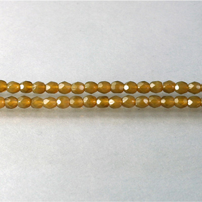 Czech Glass Fire Polish Bead - Round 03MM OPAL BEIGE