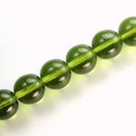 Czech Pressed Glass Bead - Smooth Round 12MM OLIVINE