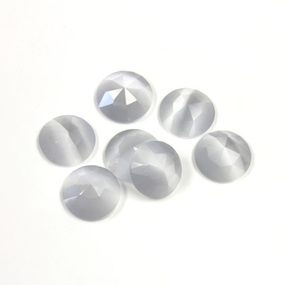 Fiber-Optic Flat Back Cabochon - Rauten Rose Round 09MM CAT'S EYE LT GREY