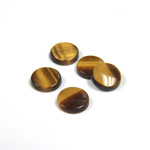 Gemstone Flat Back Single Bevel Buff Top Stone - Round 08MM TIGEREYE