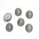 Glass Medium Dome Cabochon - Oval 10x8MM MOONSTONE GREY
