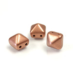 Preciosa Czech Pressed Glass 2-Hole Bead - Pyramid Studs 08x8MM MATTE COPPER