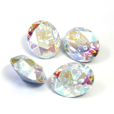 Swarovski Crystal Foiled Point Back Tin Table Cut (TTC) Fancy Stone - Oval 10x8MM CRYSTAL AB