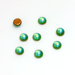 Glass Medium Dome Foiled Cabochon - Round 05MM PERIDOT AB