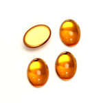 Glass Medium Dome Foiled Cabochon - Oval 14x10MM TOPAZ