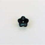 German Glass Flower with Center Hole - Round 07MM JET