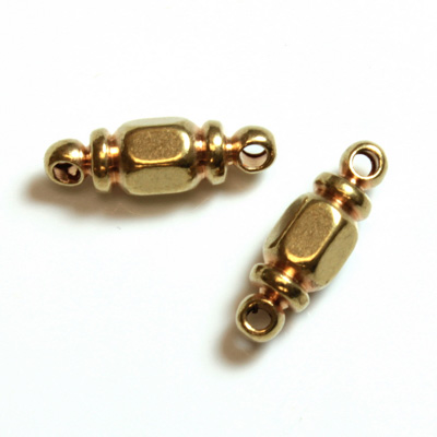 Machine Made Brass Pendant with 2-Loops Octagon Fancy 15x5MM RAW Unplated