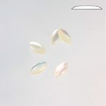 Shell Flat Back Cabochon - Navette 10x5MM WHITE MOP