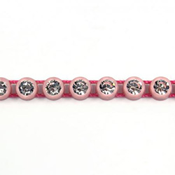 Plastic Rhinestone Banding 1 Row PP26 (SS13) CRYSTAL-PINK