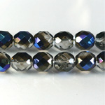 Czech Glass Fire Polish Bead - Round 10MM 1/2 Coated AZURO