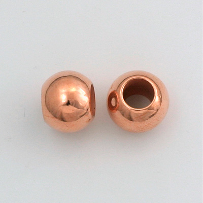 Metalized Plastic Smooth Bead with 6MM Hole - Round 12MM COPPER