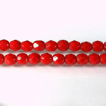Czech Glass Fire Polish Bead - Round 05MM RED
