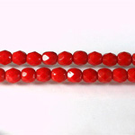 Czech Glass Fire Polish Bead - Round 05MM RED