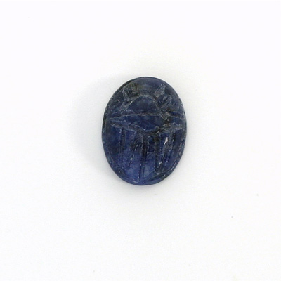 Gemstone Flat Back Carved Scarab 16x12MM SODALITE
