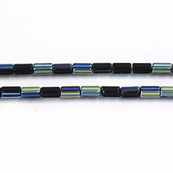 Czech Glass Fire Polished Bead - Atlas 06x4MM JET AB