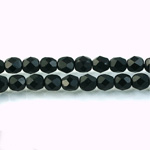 Czech Glass Fire Polish Bead - Round 06MM MATTE JET