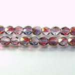 Czech Glass Fire Polish Bead - Round 06MM ROSE-LILAC 91011