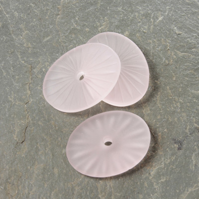 Glass Flat Back Sunray Engraved Cabochon - Oval 20x15MM MATTE ROSALINE