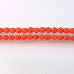 Czech Glass Fire Polish Bead - Round 04MM MATTE ORANGE 43488