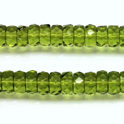 Czech Glass Fire Polished Bead - Rondelle 08x4MM OLIVINE