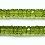 Czech Glass Fire Polished Bead - Rondelle 08x4MM OLIVINE