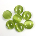 Fiber-Optic Cabochon - Round 11MM CAT'S EYE OLIVE