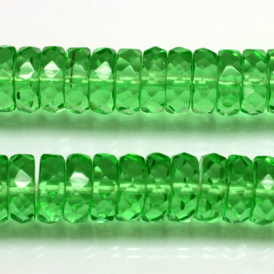 Czech Glass Fire Polished Bead - Rondelle 10x4MM PERIDOT