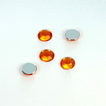 Plastic Flat Back Foiled Rose Cut Rhinestone - Round 07MM TOPAZ