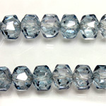 Czech Glass Fire Polished Bead - Rondelle Disc 8x6MM LUMI BLUE