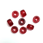 Czech Pressed Glass Roller Bead - Smooth Pony 09x6MM RUBY