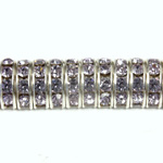 Czech  Rhinestone Rondelle - Half Moon 13X6MM VIOLET-SILVER