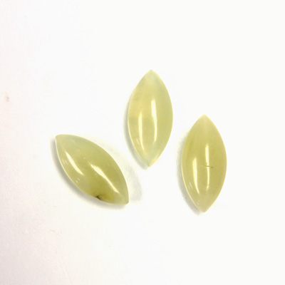 Gemstone Cabochon - Navette 15x7MM JADE OLIVE