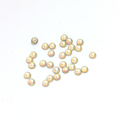 Glass Medium Dome Unfoiled Cabochon - Round 02.5MM CRYSTAL AB