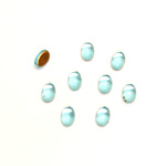 Glass Medium Dome Foiled Cabochon - Oval 06x4MM AQUA